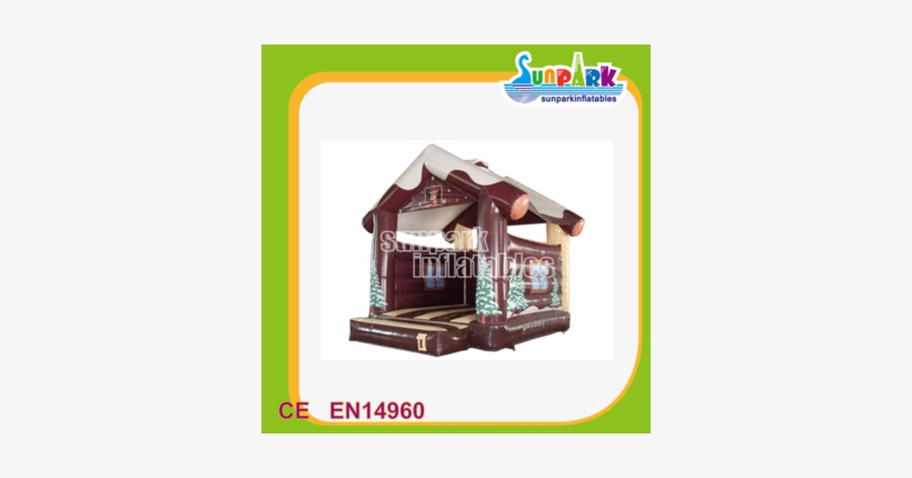Outdoor Xmas Bounce House Inflatable Log Cabin Bouncer - Log Cabin Bounce House, transparent png download
