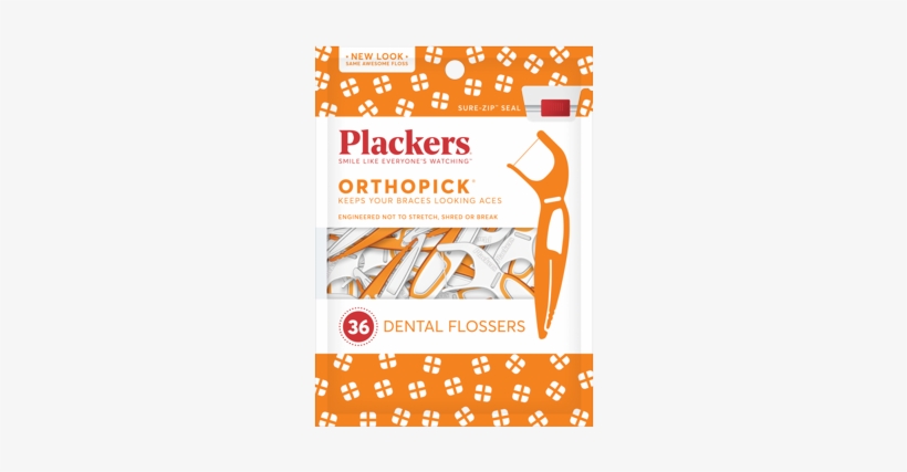 Plackers Orthopick Dental Floss Picks For Braces - Plackers Orthodontic Floss Picks, transparent png download
