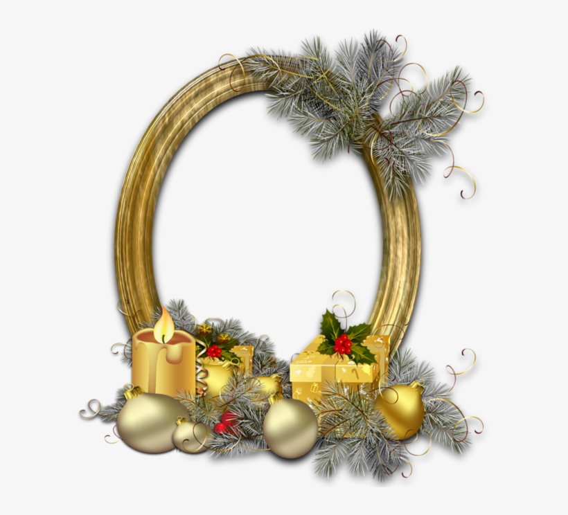 Christmas Frame Transparent Background Oval, transparent png download