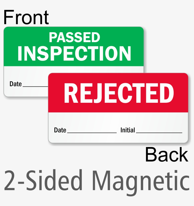 Rejected / Passed Inspection 2-sided Magnetic Status - Passed Inspection Labels, transparent png download