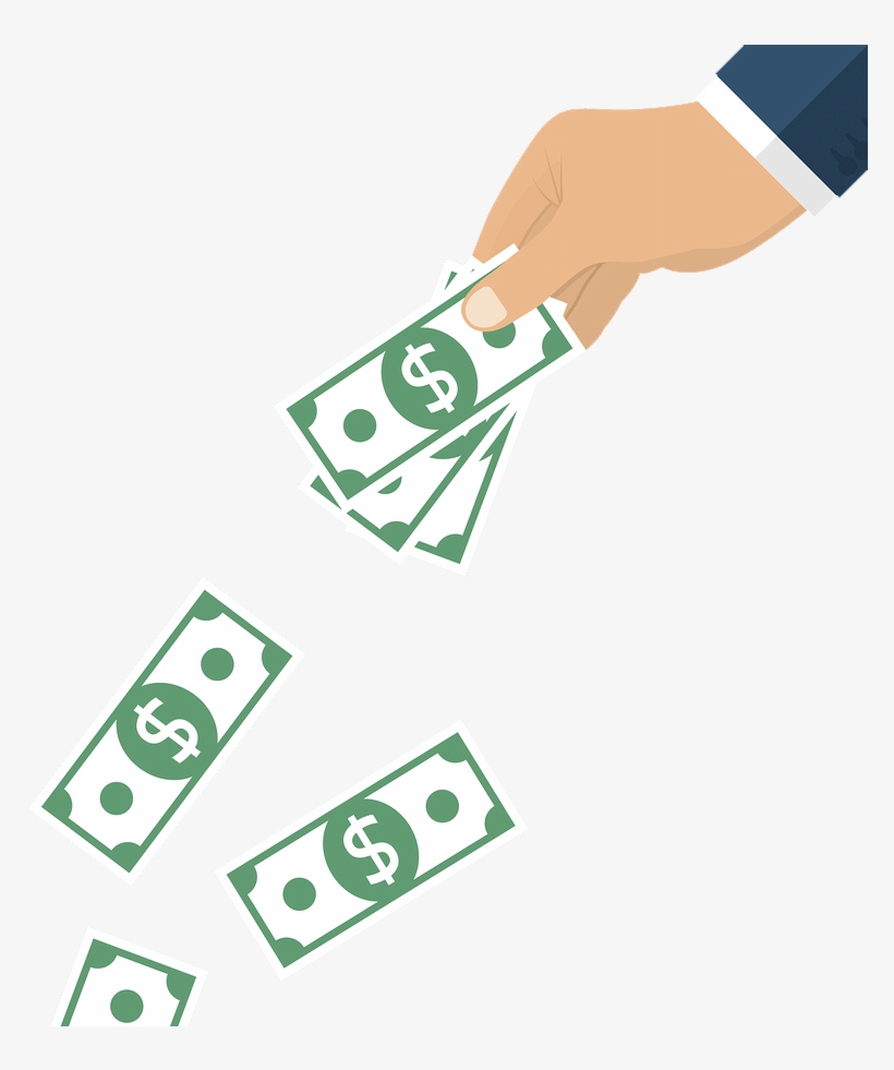 Hand With Money Falling Out - Money, transparent png download