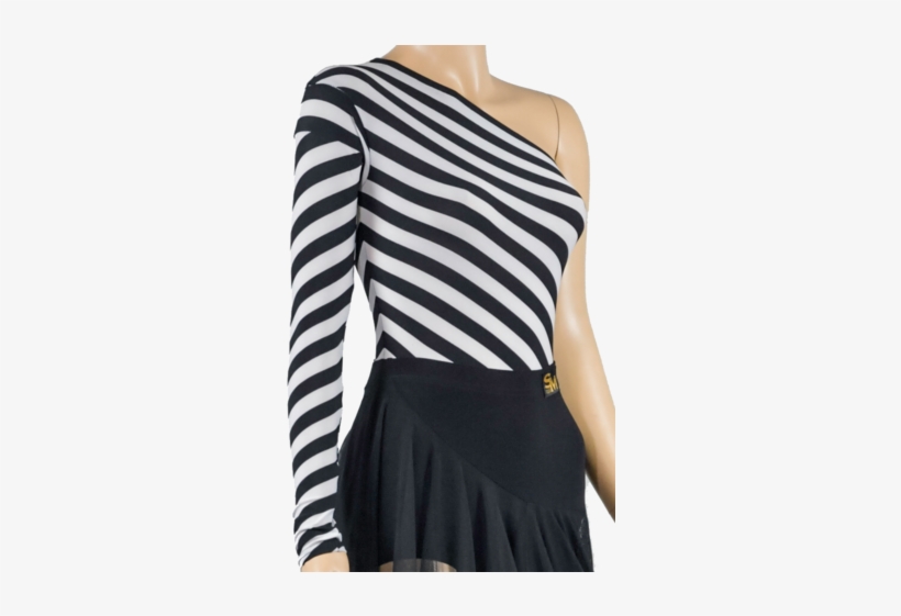 One Shoulder Zebra Print Body Suit - Bodysuit, transparent png download
