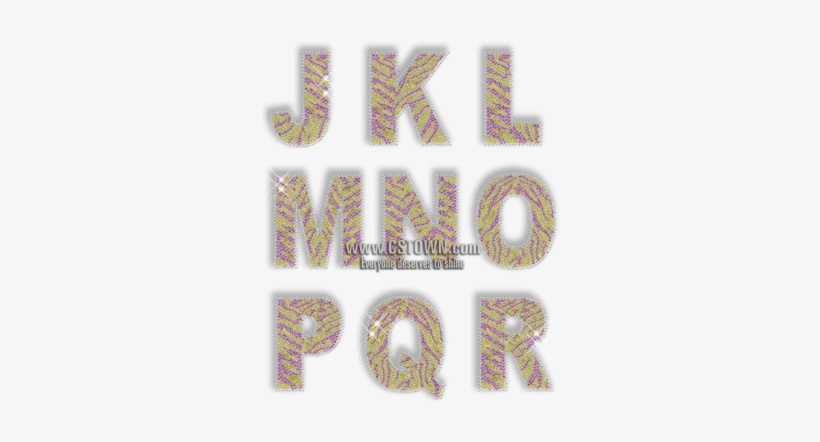 Zebra Print Detailed Iron On Alphabet Crystal Transfer - Motif, transparent png download