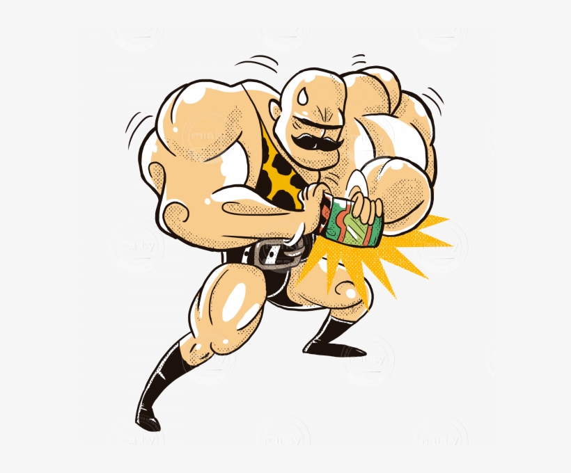 A Strong And Muscled Man Trying To Open A Pickles Pot - Man, transparent png download