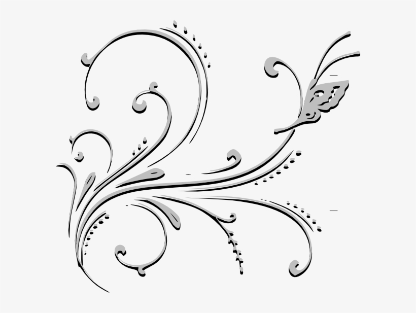 Black & White Clip Art At Clker - Black And White Clip Art Flowers, transparent png download
