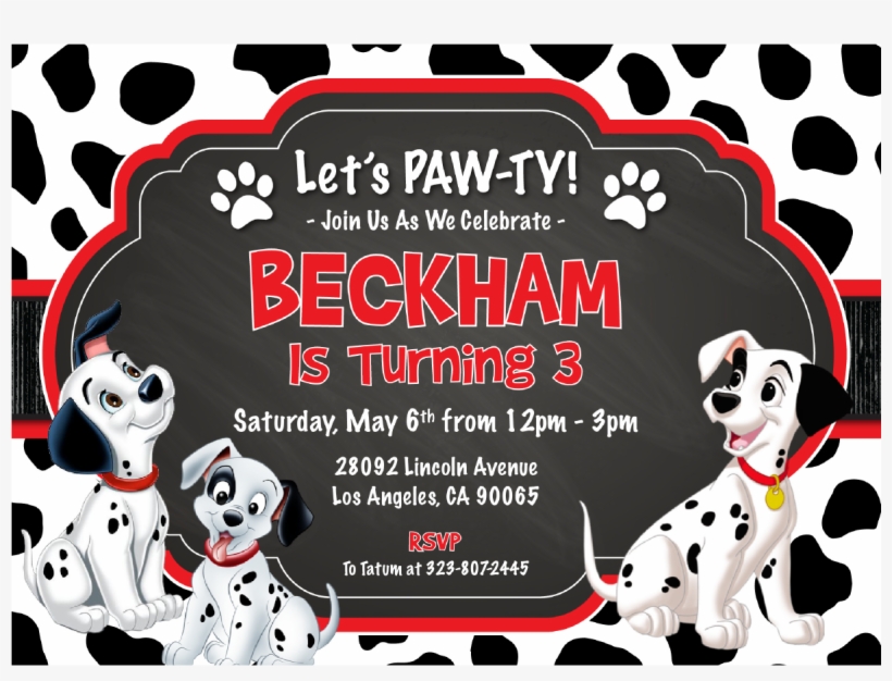 Dalmatian Birthday Invitations - Dalmatians Birthday Invitations, transparent png download