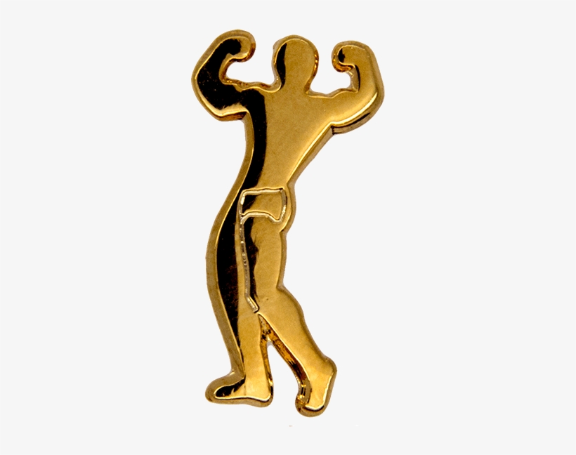 Strong Man Pin , Gold - Illustration, transparent png download