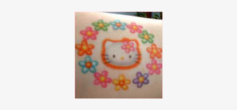 Hello Kitty Round Flower Tattoo - Tattoo, transparent png download