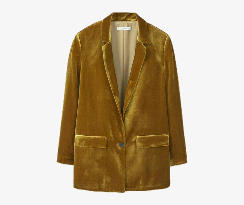 Report Abuse - Mango Mustard Velvet Blazer, transparent png download