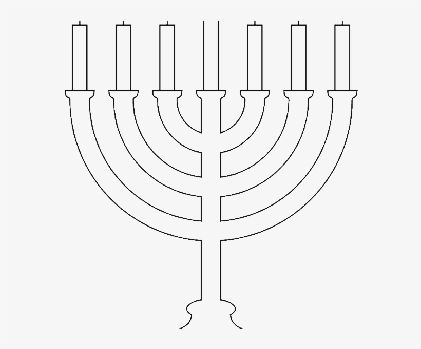 Menorah Coloring Book Simple Candles Of Menorah Coloring - Cylinder, transparent png download