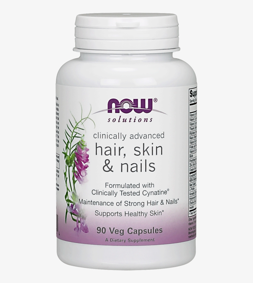 Hair, Skin & Nails Capsules - Now Foods Hair, Skin & Nails, Solutions 90 Caps, transparent png download