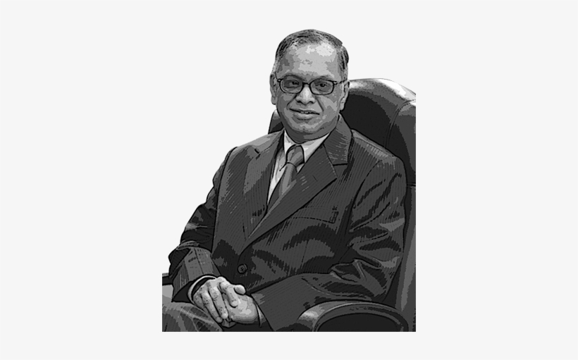 N R Narayana Murthy At The Asian Business Awards Me - Narayana Murthy Black And White, transparent png download