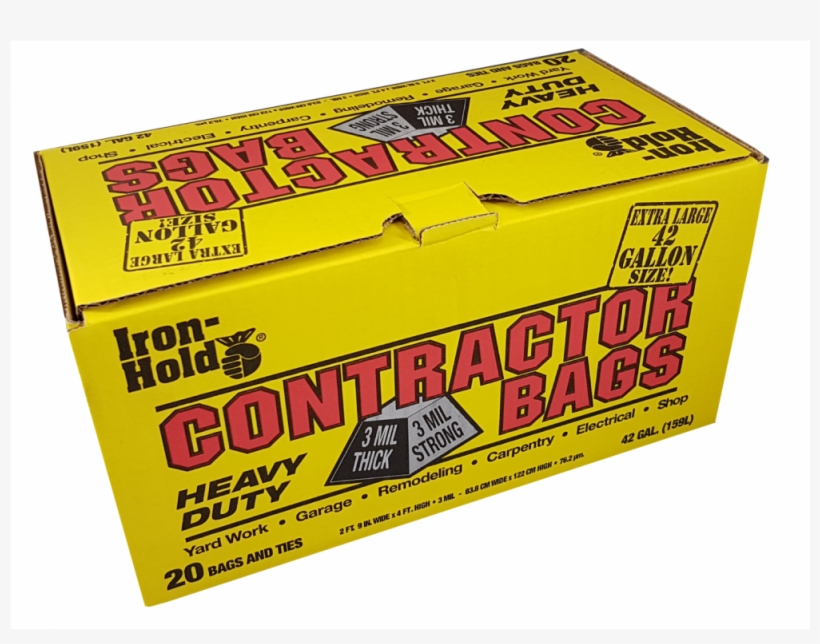 Iron Hold Contractor Hd Garbage Bag - Berry Plastics-flex Film 22042 42 Gallon Contractor, transparent png download