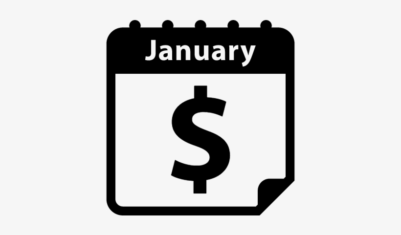 January Calendar Page On Payment Day With Dollar Sign - Calendar Dollar Sign Icon, transparent png download