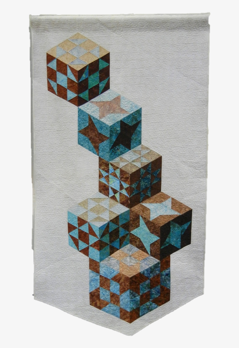 Tumbling Blocks Are Hexagon Shapes Made With Three - Quilt, transparent png download