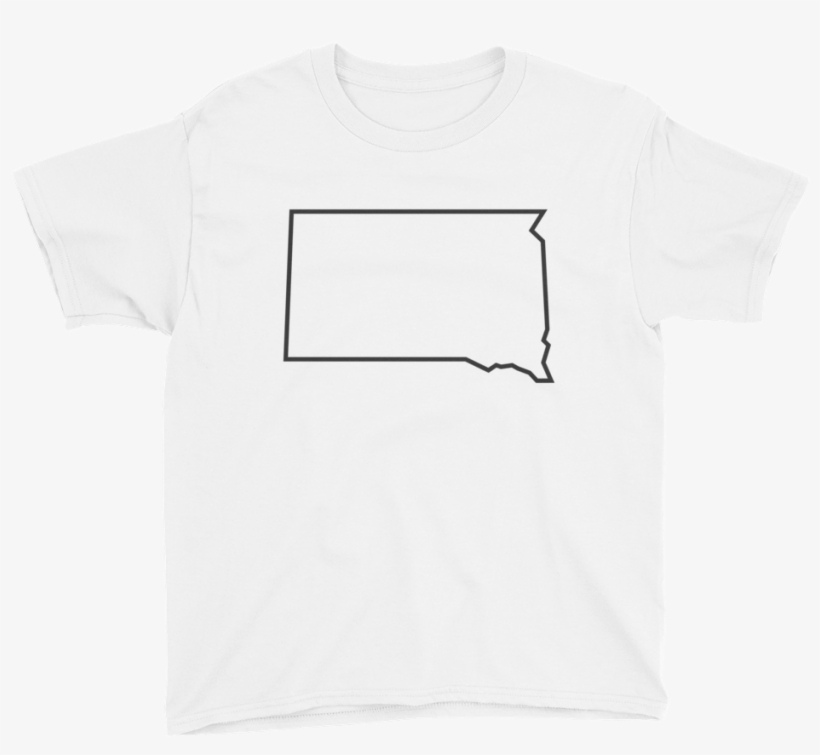 Dakota Outline Youth T-shirt White - T-shirt, transparent png download