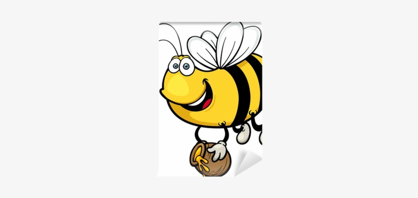 Vector Illustration Of Cartoon Bee Wall Mural • Pixers® - عکس زنبورهای عسل کارتونی, transparent png download
