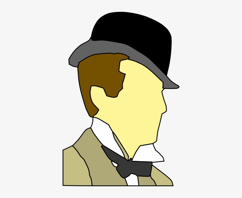 This Free Clipart Png Design Of Man Wearing Hat Bowtie - Clipart Man In Hat, transparent png download