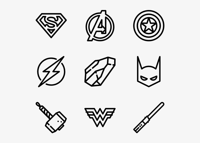 Superheroes And Villains - Icones Geek, transparent png download