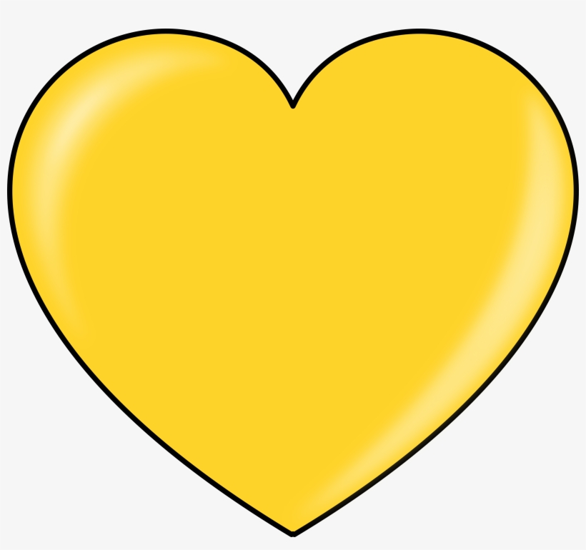 Gold Heart Clipart Clipart Best - Heart Yellow, transparent png download