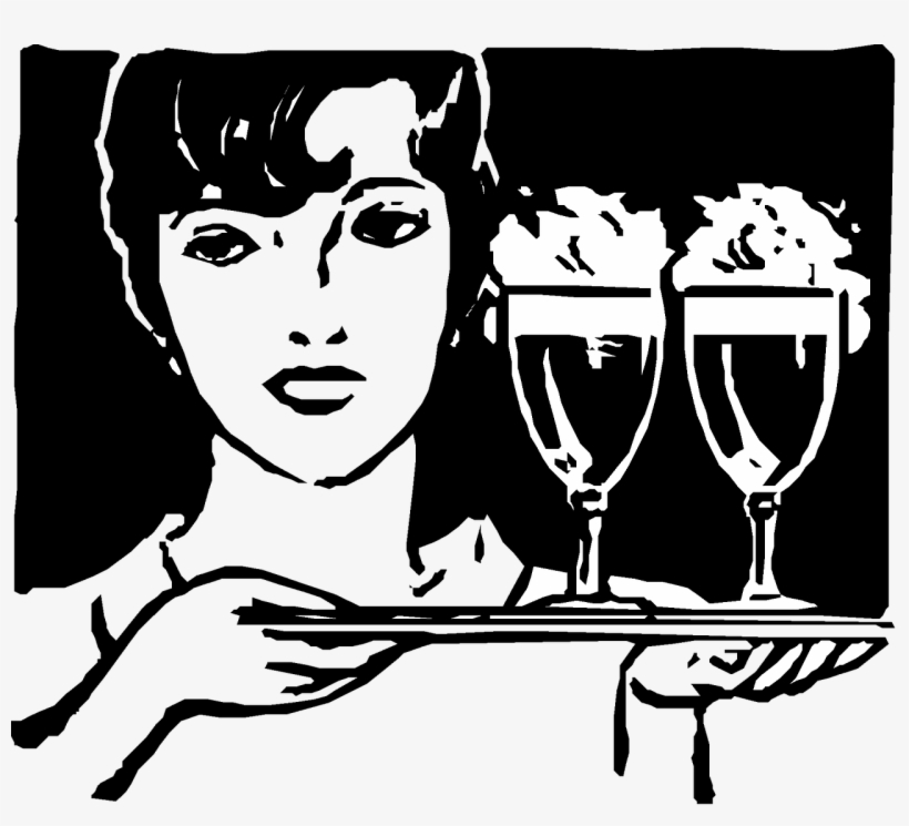 Clip Art Girl Waitress Free Photo From - Retro Clip Art Png, transparent png download