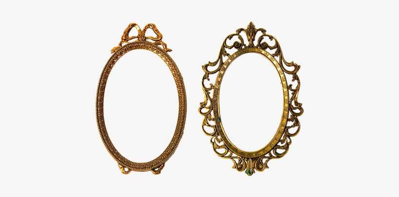 Frame Carved Gold Baguette Filigreed Ornam - Vintage Oval Frame Png, transparent png download