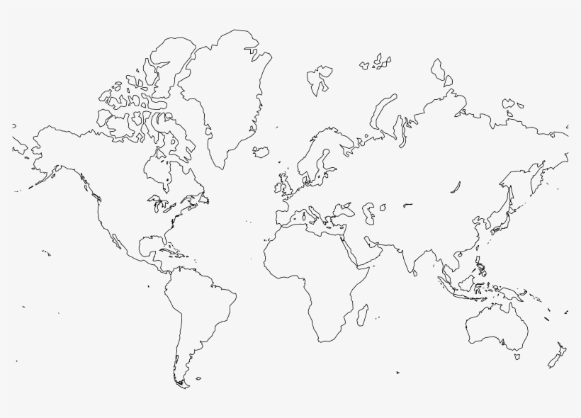 Free Clipart - World Map Sketch Drawing, transparent png download