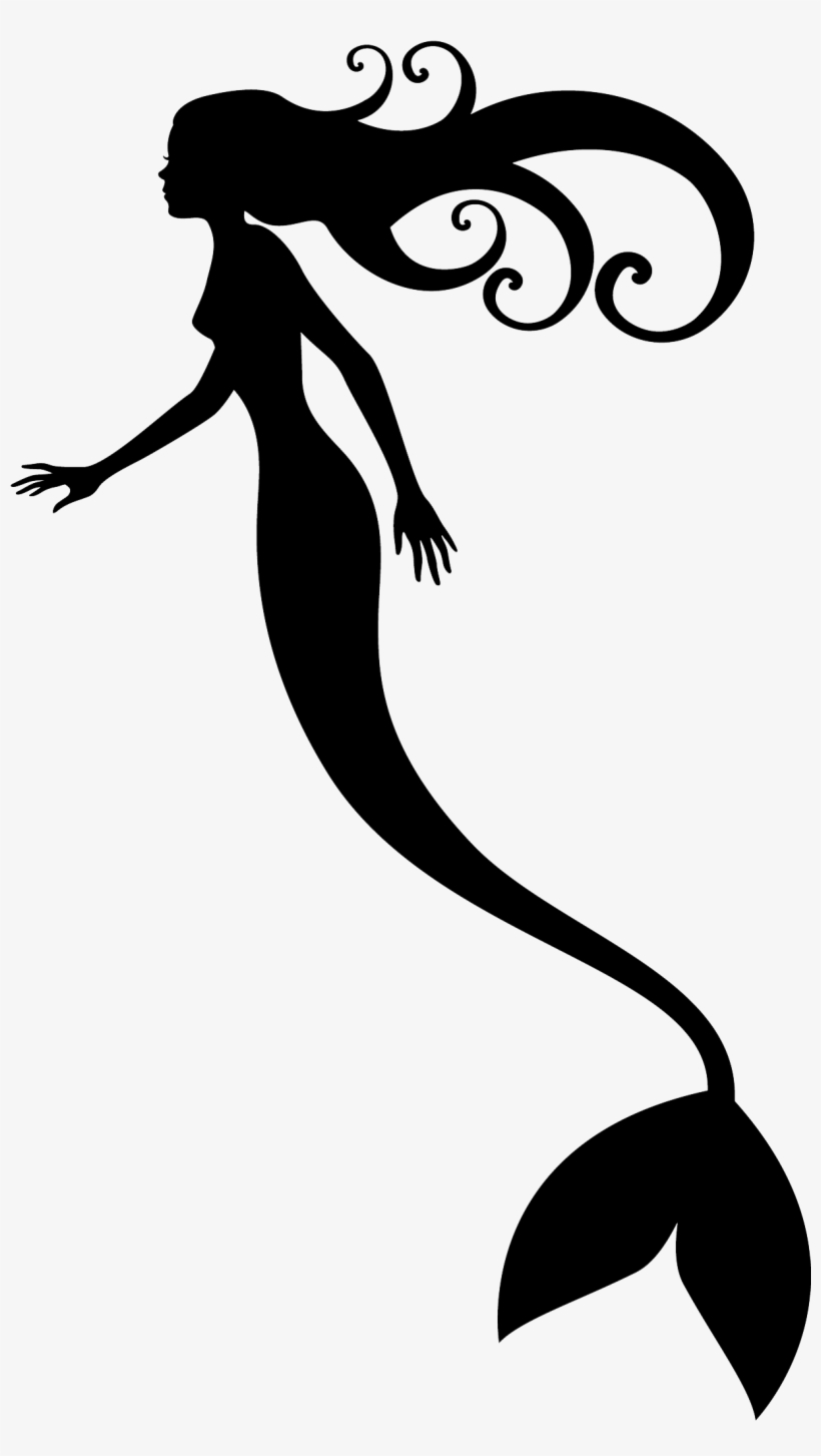 Mermaid Ariel Drawing Clip Art - Mermaid Silhouette Transparent PNG