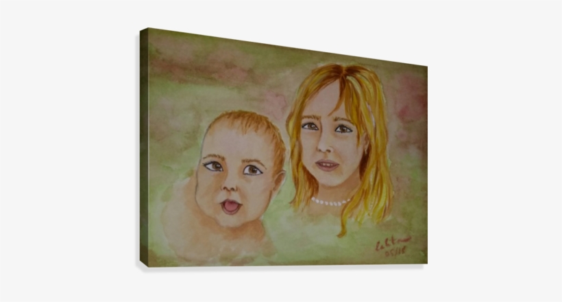 Portraits D'enfants Canvas Print - Watercolor Paint, transparent png download