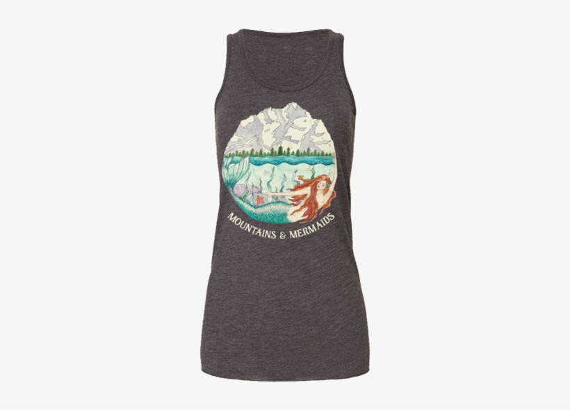 Mountain Mermaid Flowy Racerback Tank - Active Tank, transparent png download