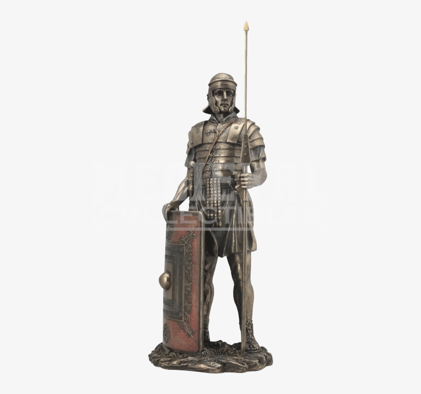 Roman Soldier With Javelin And Shield Statue, transparent png download