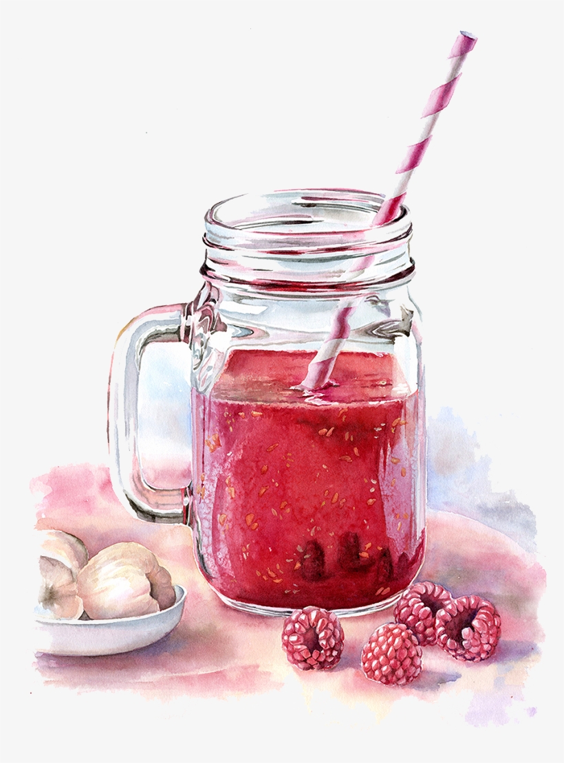 Watercolor Painting Drawing Drink Illustration - Watercolor Cocktail Jar Png, transparent png download
