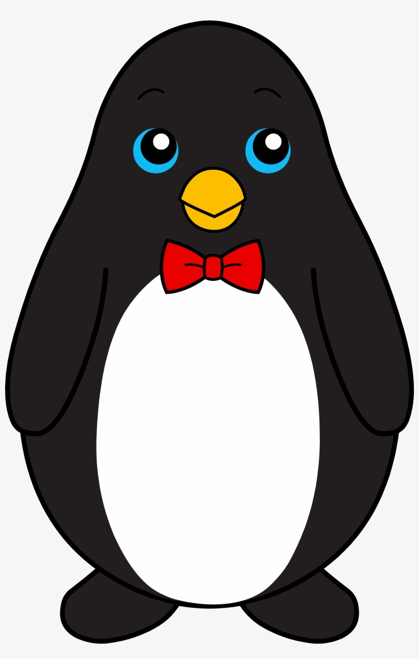 Penguin Bowtie Black - Penguin With A Tie, transparent png download