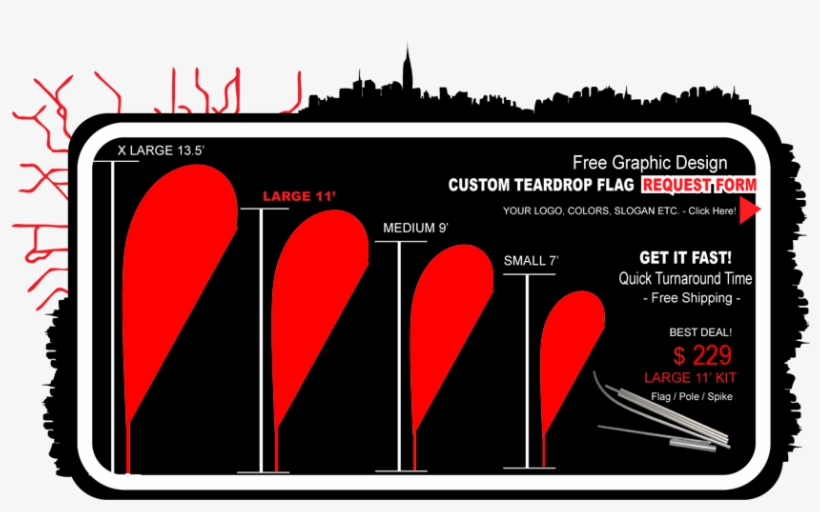 Teardrop - Flags - - Urban - Flags2 - - Red - - Flag, transparent png download