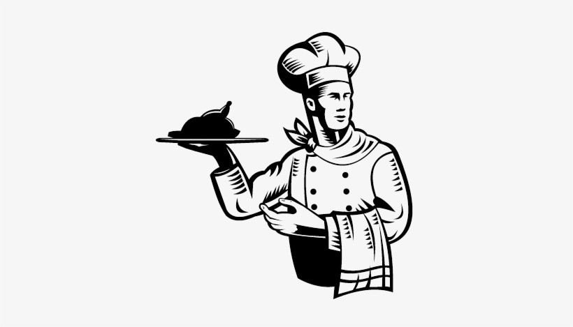Chef Chicken Tray Wall Sticker Chief Cook Fried Chicken Vector