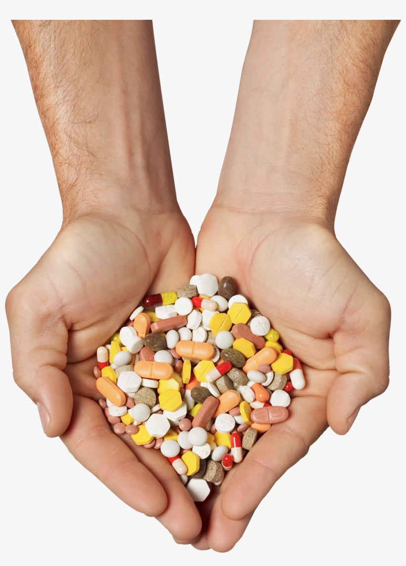 Image Freeuse Download Two Hands Holding Medicine Isolated - Hands Holding Pills, transparent png download