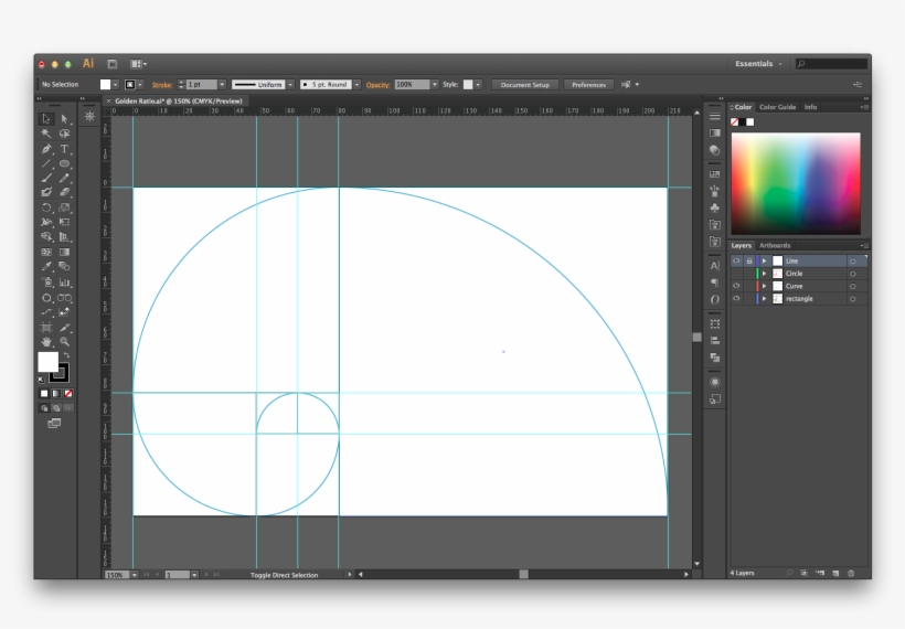 Golden Ratio Illustrator Template - Illustrator, transparent png download