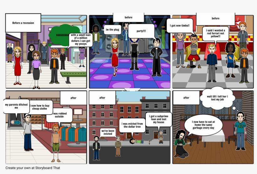 Before And During A Recession - Cartoon, transparent png download