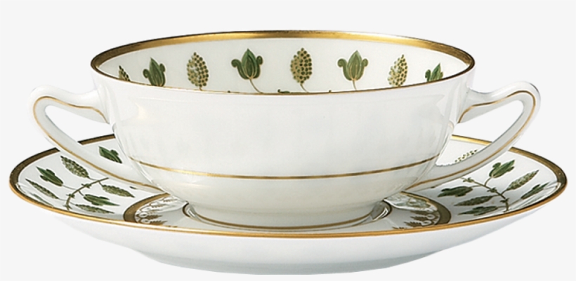 Haviland Parlon Matignon Green Cream Soup And Saucer, transparent png download