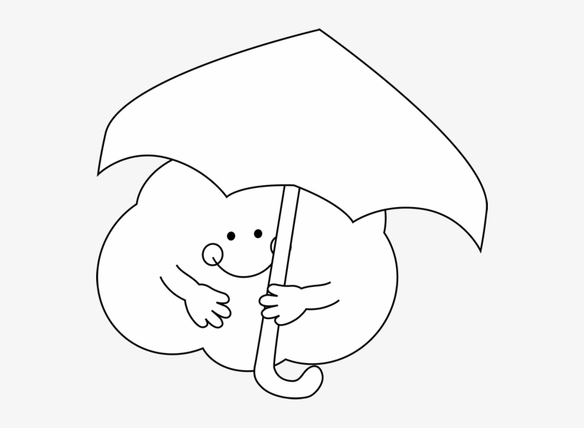 Black And White Cloud Under An Umbrella - Black And White, transparent png download