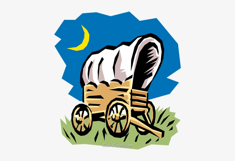 Covered Wagon Royalty Free Vector Clip Art Illustration - Cartoon Oregon Trail Wagon, transparent png download