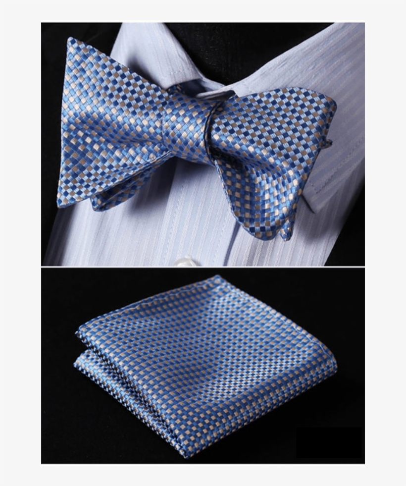2d73498a Aa10 42c6 Bae8 F87b3d607a919 - Check Men Woven Silk Wedding Self Bow Tie Handkerchief, transparent png download