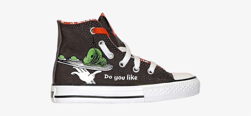 Ct All Star Kids Hi Top Dr - Rare! Dr. Suess Converse Size 1 Green Eggs & Ham!, transparent png download