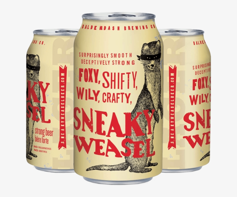 Despite Claims On The Can That It Is Brewed By "balderdash - Sneaky Weasel, transparent png download