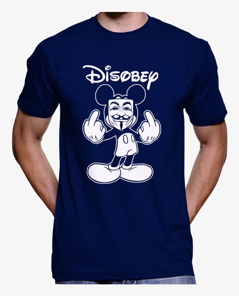 Mickey Mouse Disobey Guy Fawkes Mask Anonymous T-shirt - Free Tommy Robinson T Shirt, transparent png download