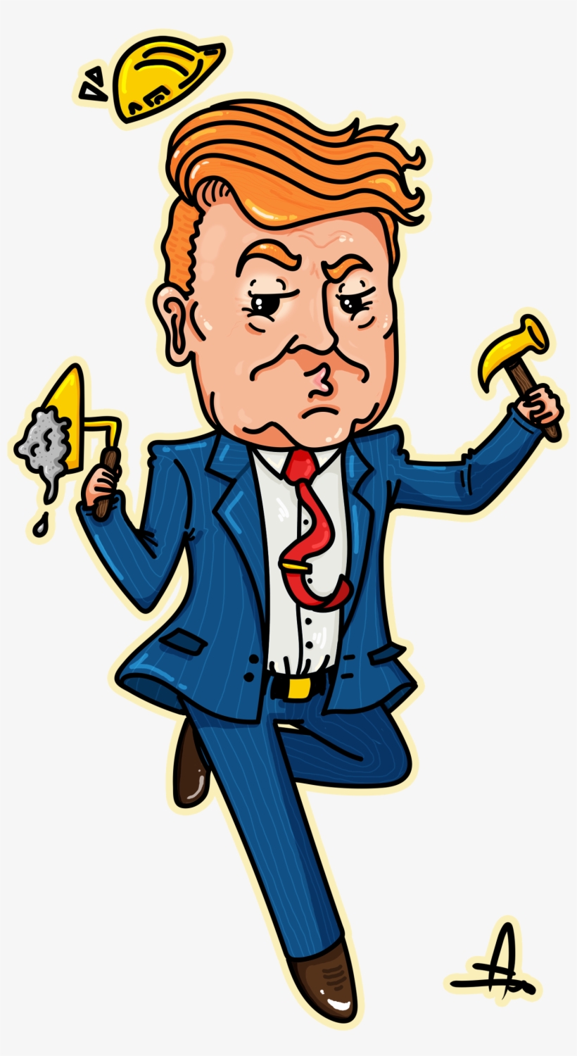 Cartoon Trump, Digital Illustration,, transparent png download