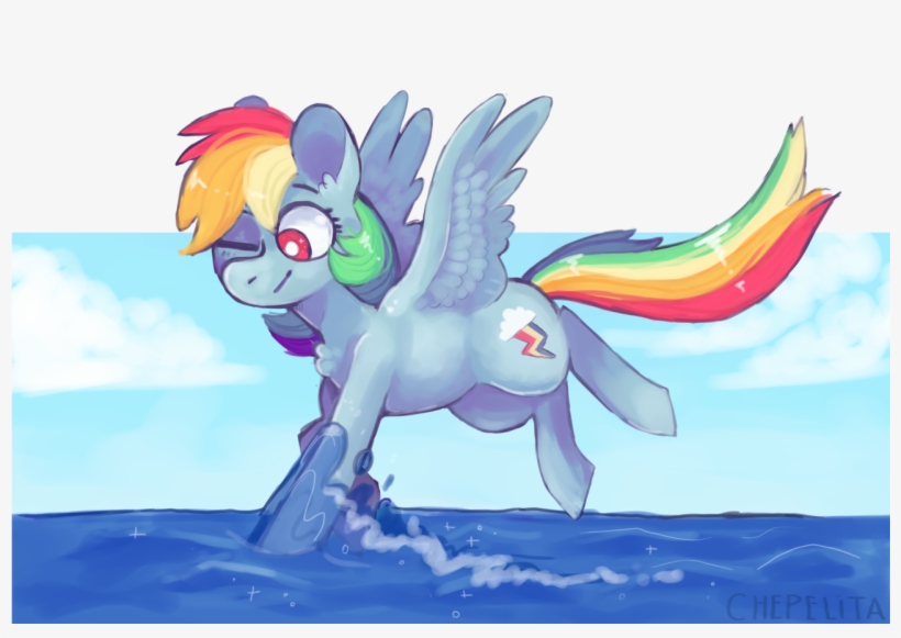 Chepelitaxd, Ocean, Rainbow Dash, Safe, Simple Background, - Ocean, transparent png download
