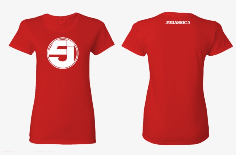 Jurassic 5 Women's Red And White Tee, transparent png download