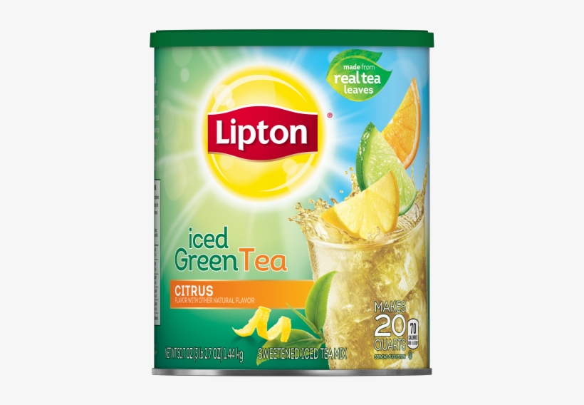 Citrus Green Iced Tea Mix - Lipton Iced Green Tea Powder, transparent png download