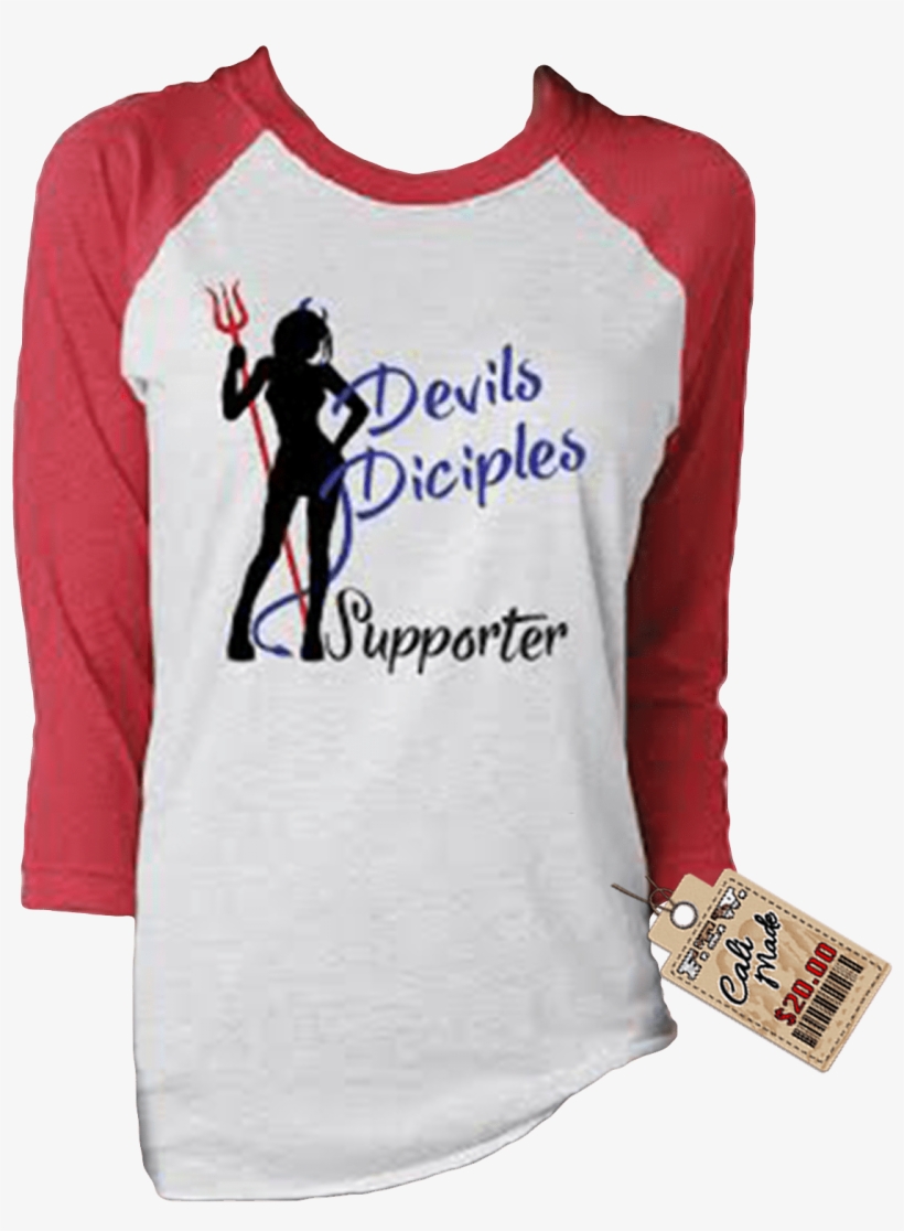 Pitch Fork Ladies Supporters Long Sleeve T-shirt - Merry And Bright Christmas Glitter Red Raglan Baseball, transparent png download